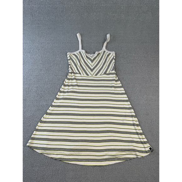 Volcom Popztone Dress Mini Fit to Flare Skater Stripe 90s Y2K Size Medium (8) - Picture 2 of 10
